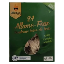 24 allume-feux rouleux laine de bois FLAMBEUR