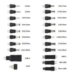 Alimentation EDENWOOD universelle 3 à 12V - 27W USB-C + 20 connecteurs