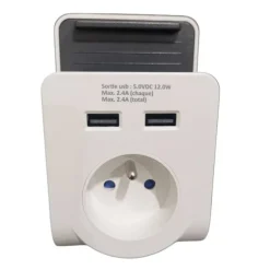 Bloc VOLTMAN 1 prise + 2 USB A