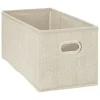 Boîte de rangement pliable beige chiné 15x31 cm