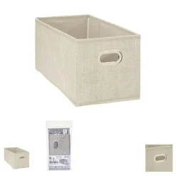 Boîte de rangement pliable beige chiné 15x31 cm