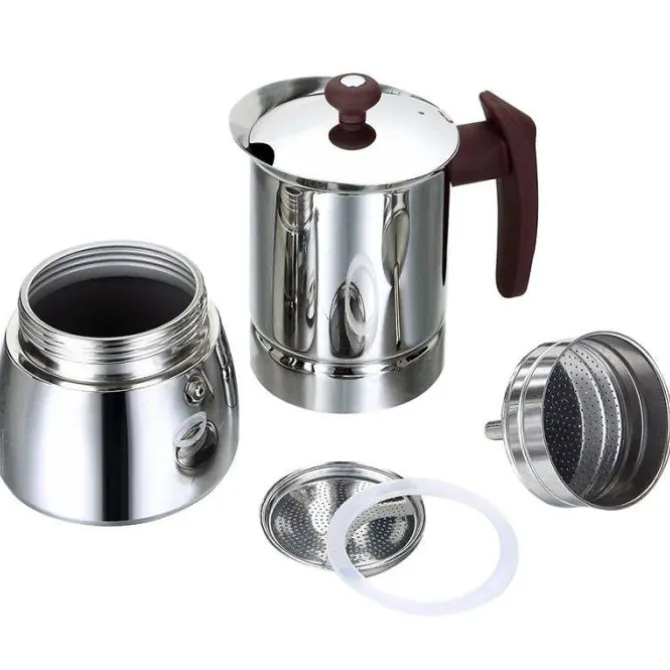 Cafetière italienne inox 6 tasses tous feux dont induction