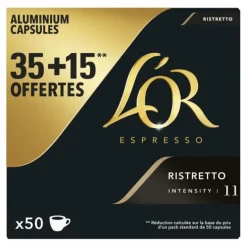 Capsules café L'OR RISTRETTO 35+15 CAPSULES