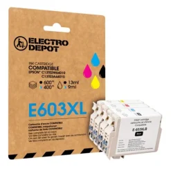 Cartouche d'encre ELECTRO DEPOT compatible Epson E 603 XL noir et couleurs - Etoile de mer