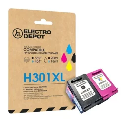 Cartouche d'encre ELECTRO DEPOT compatible HP H 301 XL noir et couleurs