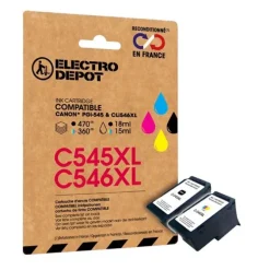Cartouche d'encre ELECTRO DEPOT compatible Canon C 545/546 XL noir et couleurs