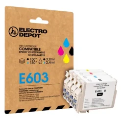 Cartouche d'encre ELECTRO DEPOT compatible Epson E 603 pack noir et couleurs - Etoile de mer