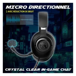 Casque gaming filaire AKUMA SEINEN H04 NOIR