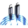 Câble AMSTRAD USB-C/USB-C LED Bleu 3m