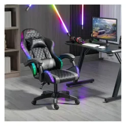 Chaise gaming AMSTRAD AMS ULTIMATE LED Noir