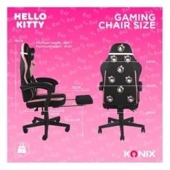 Chaise gaming KONIX Hello Kitty Noir et rose