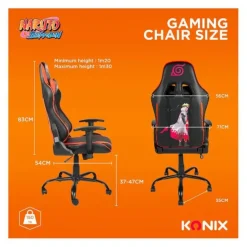 Chaise gaming KONIX Naruto Noir et rouge