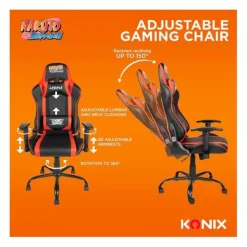 Chaise gaming KONIX Naruto Noir et rouge