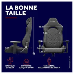 Chaise gaming TRUST GAMING Ruya Fabric