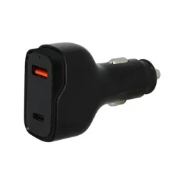 Chargeur allume cigare 2 ports USB-C et USB EDENWOOD 83W et + Câble USB-C / USB-C 1M Noir