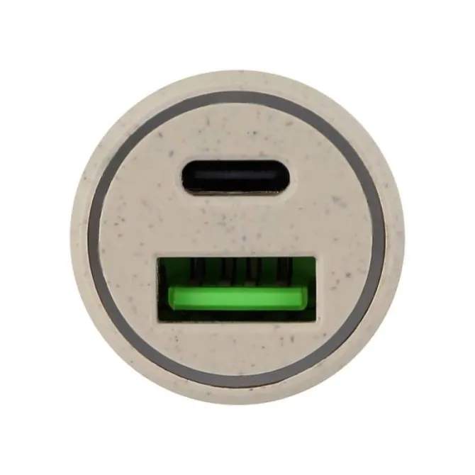 Chargeur allume cigare éco 2 ports USB-C et USB EDENWOOD 20W Beige
