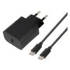 Chargeur secteur USB-C EDENWOOD 25W + Câble USB-C / USB-C Noir