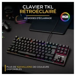 Clavier mécanique gamer THE G-LAB MERCURY switch rouge
