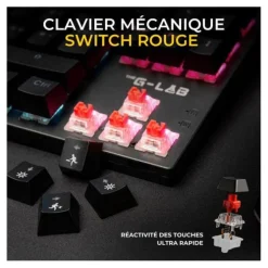 Clavier mécanique gamer THE G-LAB MERCURY switch rouge