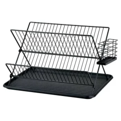 Egouttoir COSYLIFE métal noir pliable