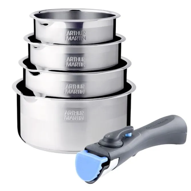 Lot casseroles ARTHUR MARTIN inox 18/10 14-16-18-20 cm