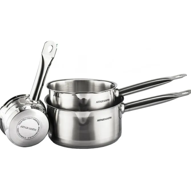 Lot de 3 casseroles 14,18 et 20cm Arthur Martin tous feux dont induction