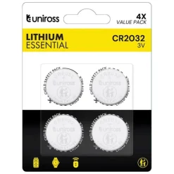 Lot de 4 piles UNIROSS CR2032