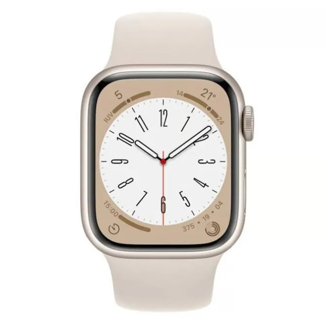 Montre Connectée APPLE WATCH S8 45mm GPS Blanche Reconditionnée Grade A