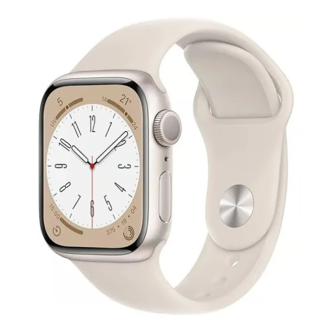 Montre Connectée APPLE WATCH S8 45mm GPS Blanche Reconditionnée Grade A