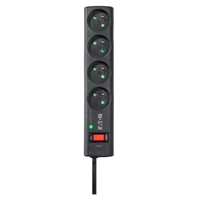 Multiprise EATON parafoudre 4 prises noir