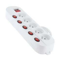 Multiprise ELECTODEPOT 5 prises + 6 interrupteurs blanc