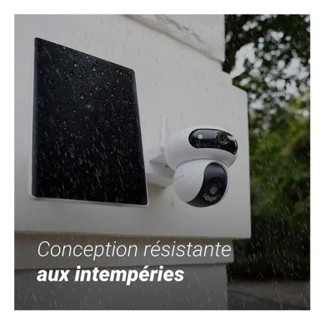 Pack caméra de sécurité EZVIZ HB90 4MP 2K+ avec panneau solaire et carte MSD 64Go