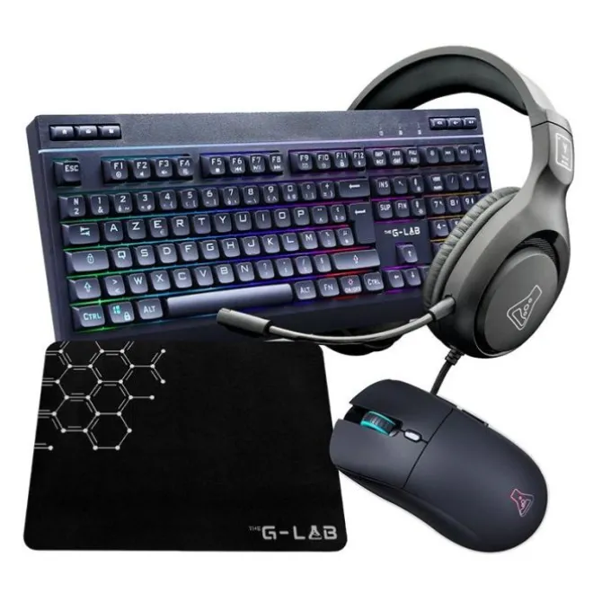 Pack gaming THE G-LAB COMBO ELECTRON 4en1 clavier et souris sans fil