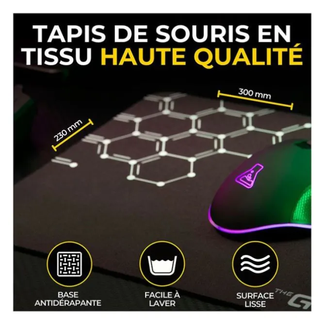 Pack gaming THE G-LAB COMBO ELECTRON 4en1 clavier et souris sans fil