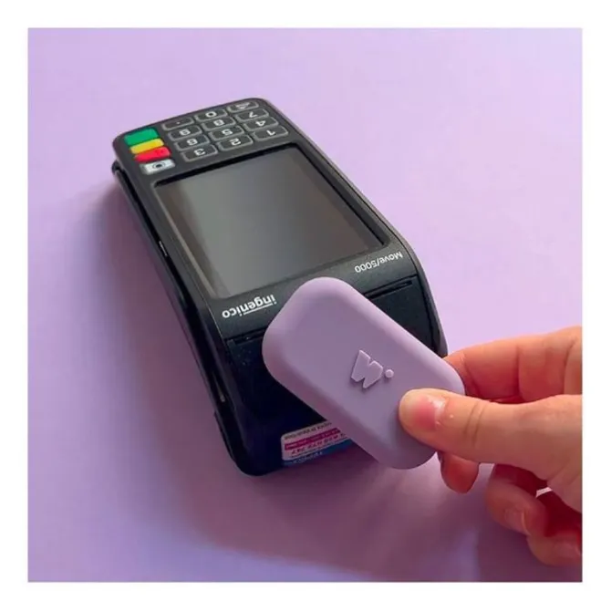 Porte monnaie sans contact MONEY WALKIE Mauve