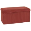 Pouf double 76x38x38cm velours terracotta