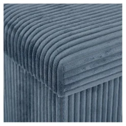 Pouf pliable 38Xx38cm velours bleu