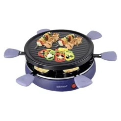Raclette TECHWOOD 6 personnes - poelons avec manche violet