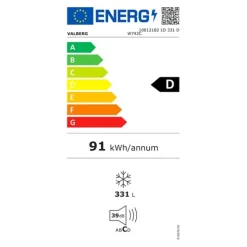 Réfrigérateur 1 porte VALBERG 1D 331 D W742C