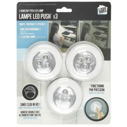 Spot lumière JE CHERCHE UNE IDEE Push&Light x 3