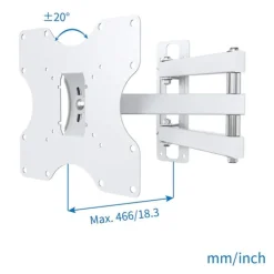 Support mural EDENWOOD TV de 48 à 81cm D1 déporté blanc