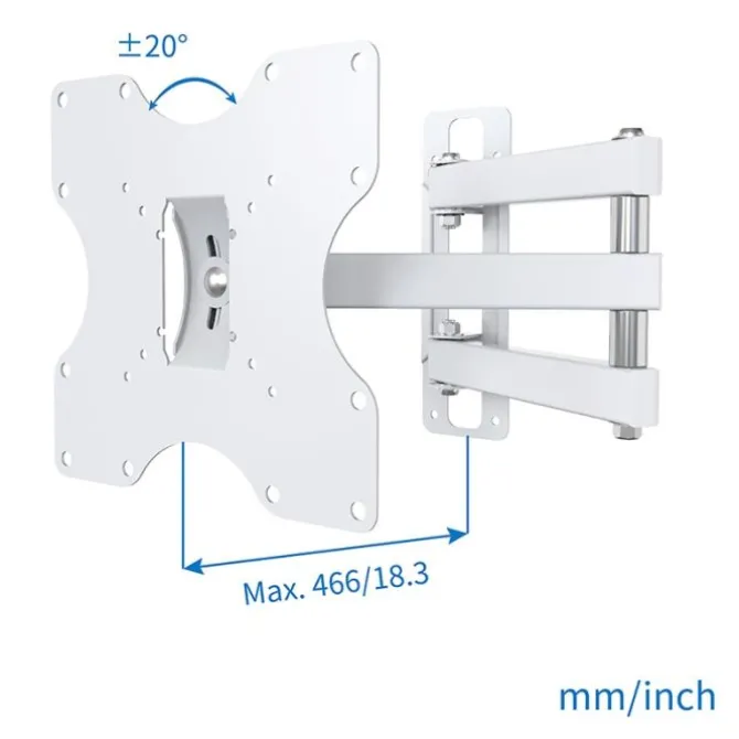 Support mural EDENWOOD TV de 48 à 81cm D1 déporté blanc