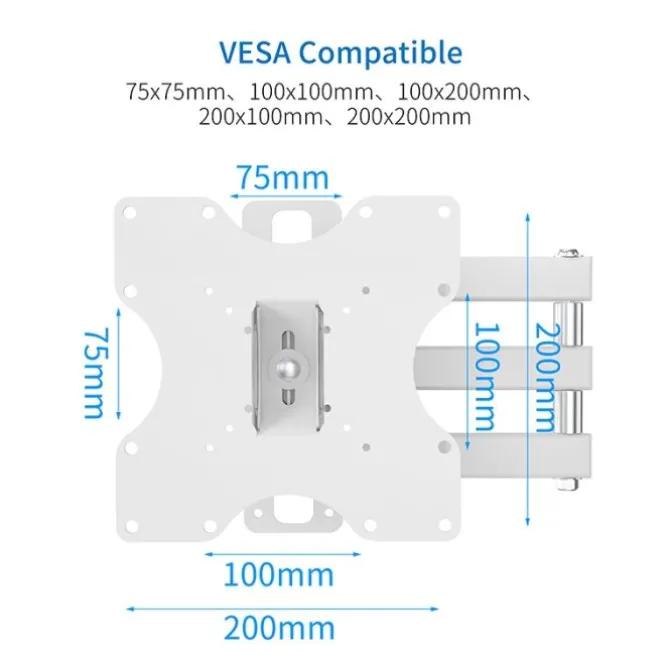 Support mural EDENWOOD TV de 48 à 81cm D1 déporté blanc
