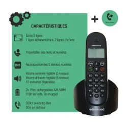 Téléphone solo EDENWOOD TS 1 Noir