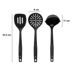 Ustensiles de cuisine x3 (spatule, louche et écumoire)